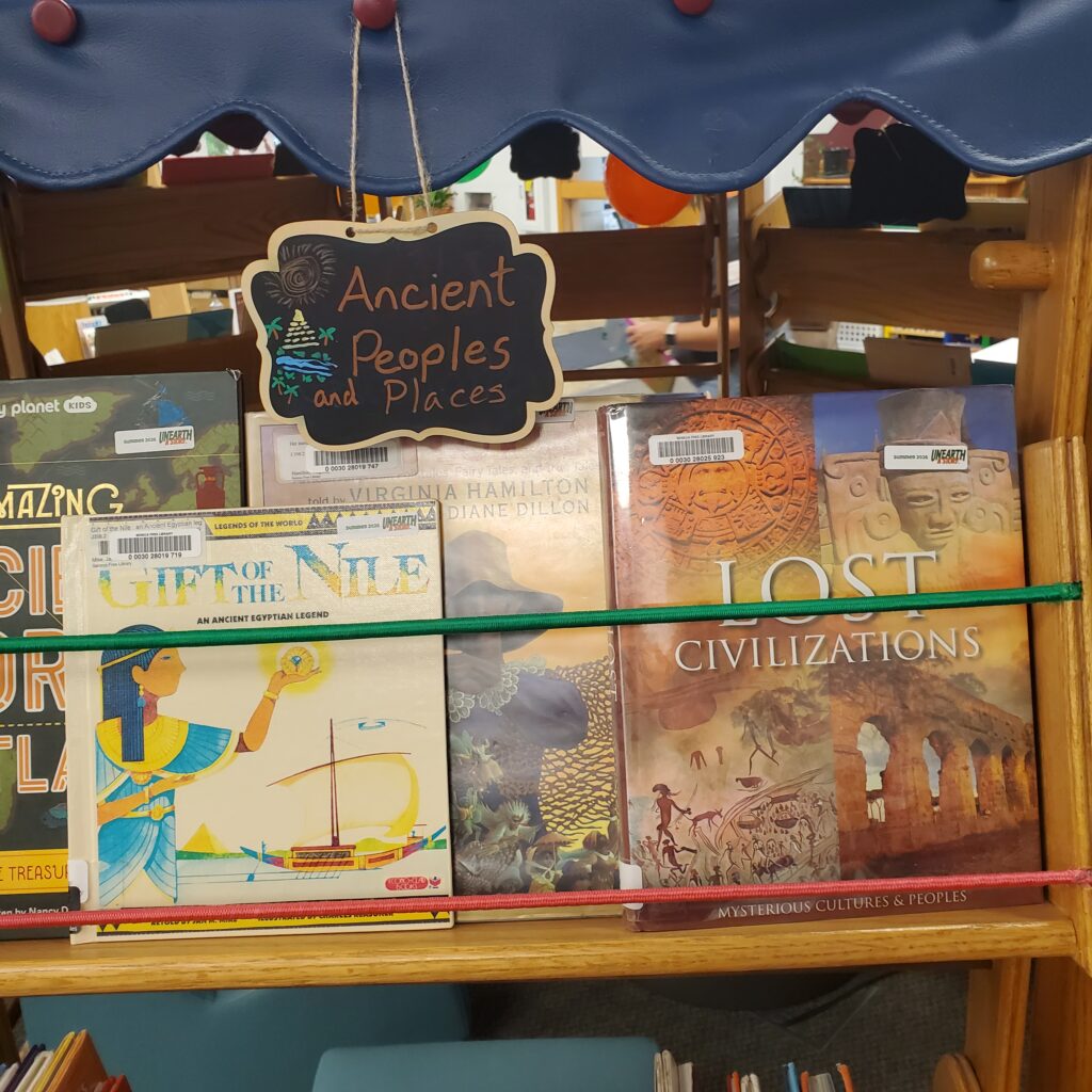 Book Display: Ancient Peoples.