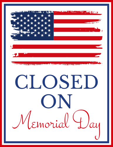 SFL Closed Monday for Memorial Day